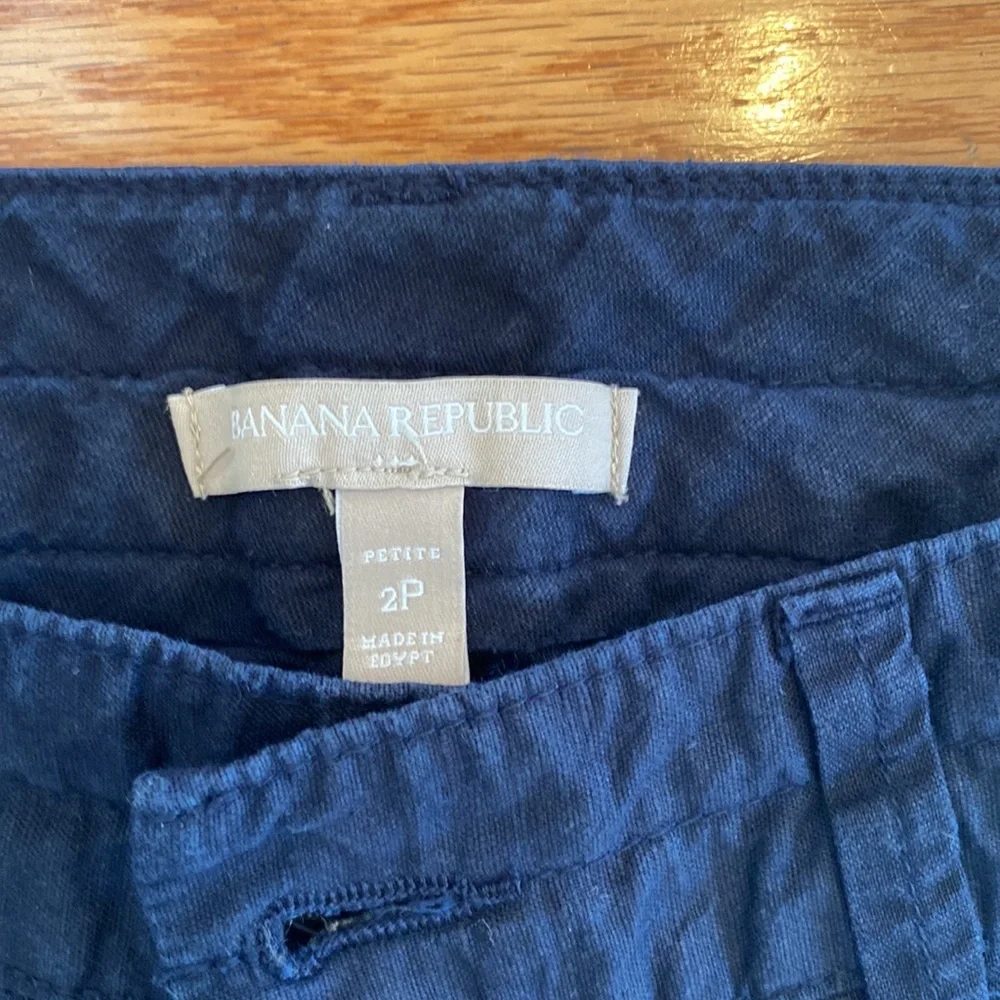 - Banana Republic pants navy linen with cotton - Picture 2 of 6